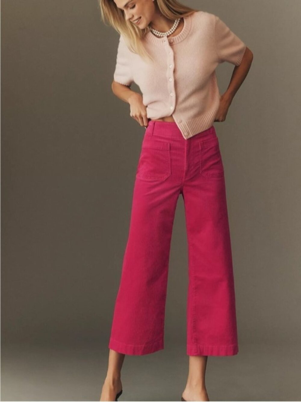 NWT Size 24 - The Colette Corduroy Crop Wide-Leg Pants by Maeve (NWT US$ 138)